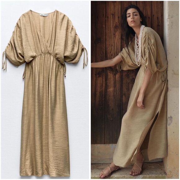 Zara Dresses & Skirts - ZARA MIDI TUNIC DRESS
LIGHT KHAKI GREEN